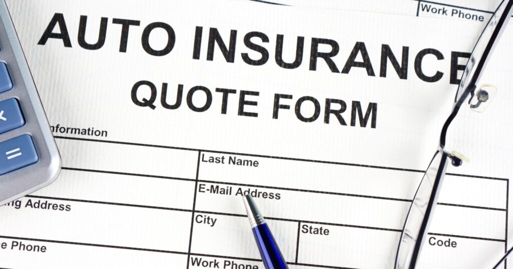 Auto insurance quote form: Fill out the necessary details for a car insurance quotation.