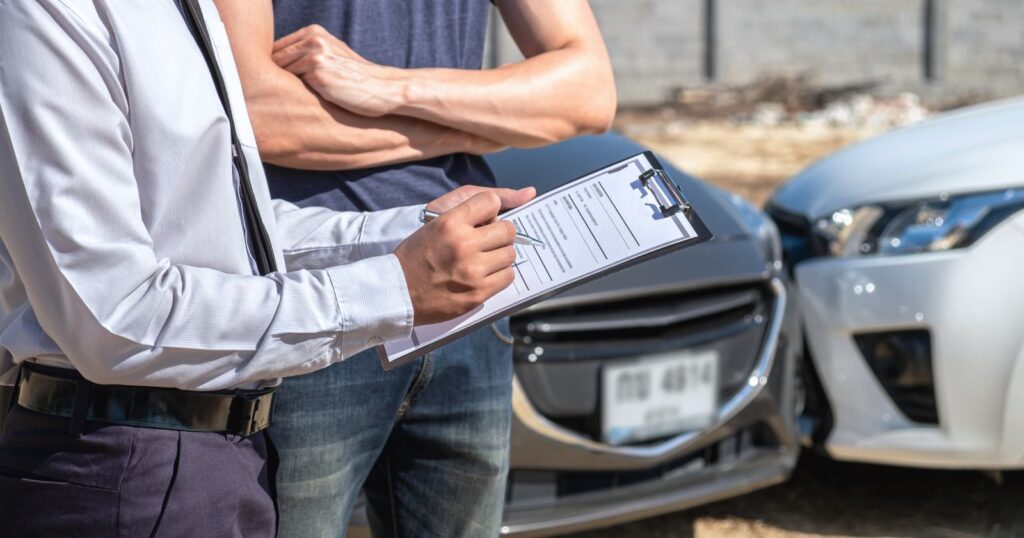 A car accident lawyer, collecting relevant information to build a strong case for you.